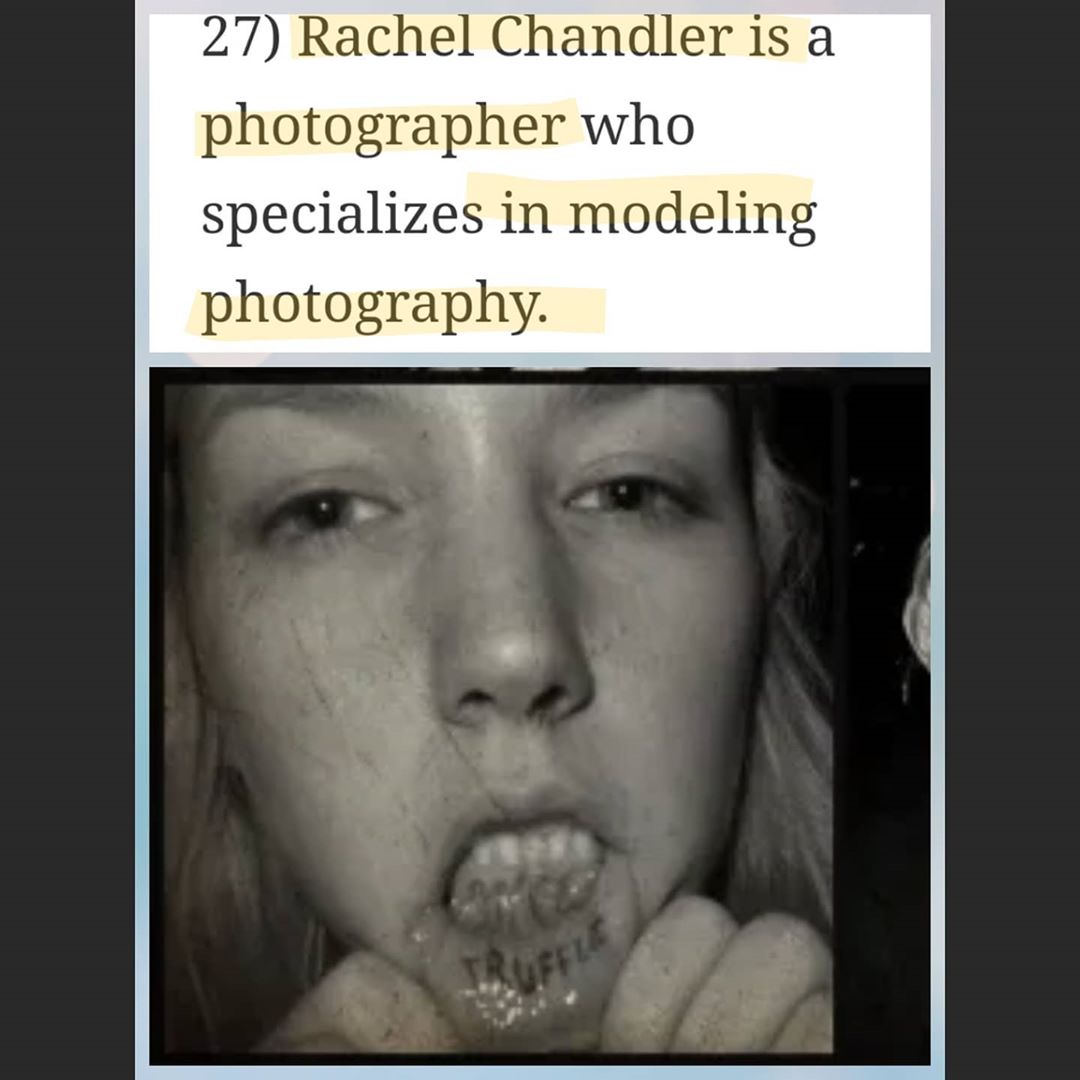 Let's look at Ray Chandler. She's a "photographer" and socialite - linked to man - TMB Files